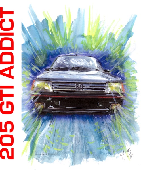205 gti addict rouge transparent 600 dessin P Cances 205 gti addict
