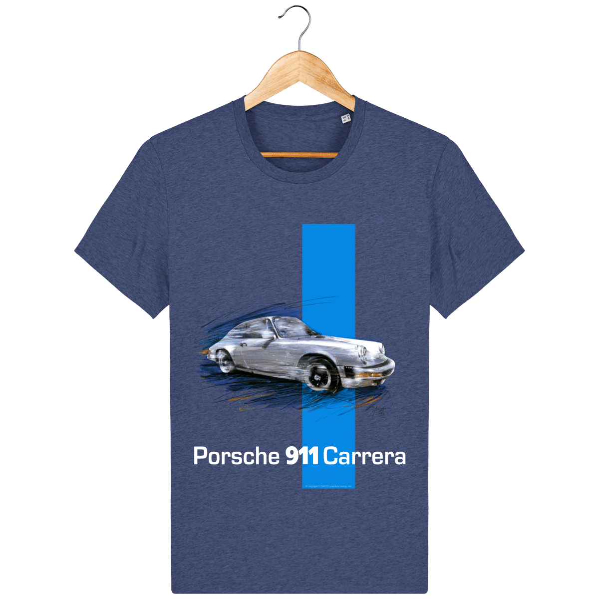 tee-shirt-carrera-porsche-911-coloris-1 - Dark Heather Indigo - Face tee-shirt-carrera-porsche-911-coloris-1 - Dark Heather Indigo - Face