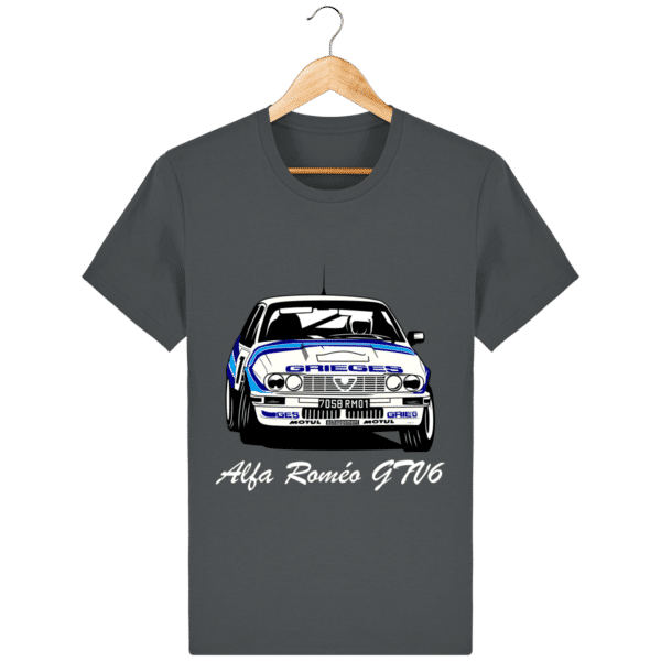 Tee-shirt anthracite Alfa Roméo GTV6 gr A Christian Rigollet