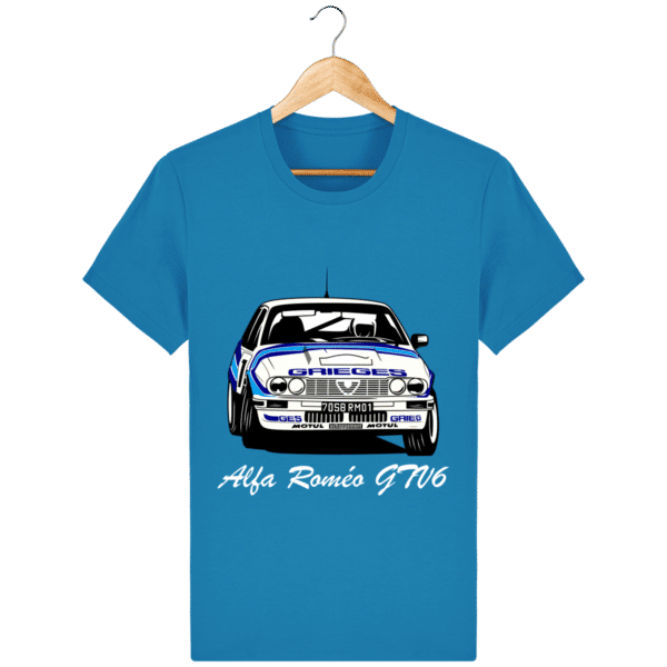 Tee-shirt bleu azur Alfa Roméo GTV6 gr A Christian Rigollet