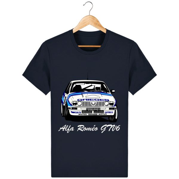 Tee-shirt bleu marine Alfa Roméo GTV6 gr A Christian Rigollet