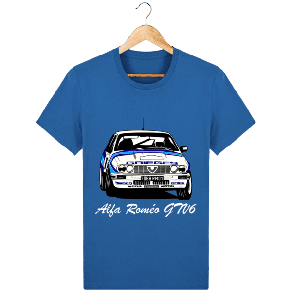 Tee-shirt bleu royal Alfa Roméo GTV6 gr A Christian Rigollet