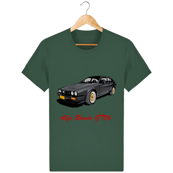 Alfa Roméo GTV6 dark gray t-shirt - Bottle Green - Face