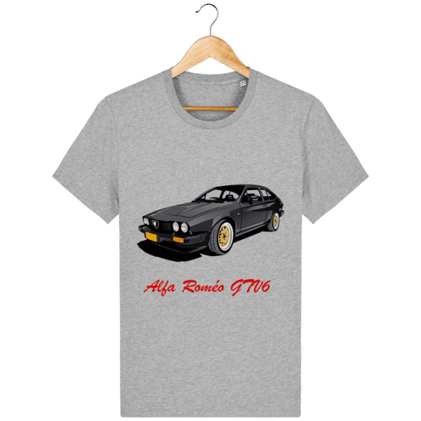 Alfa Roméo GTV6 dark gray t-shirt - Heather Gray - Face