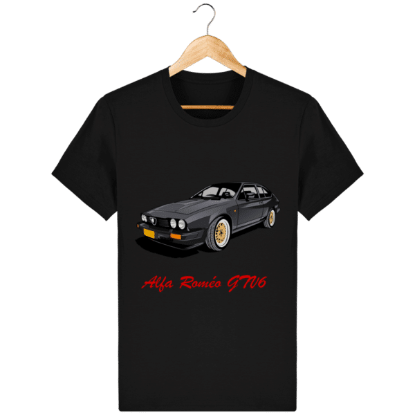 Alfa Roméo GTV6 dark gray t-shirt - Black - Face