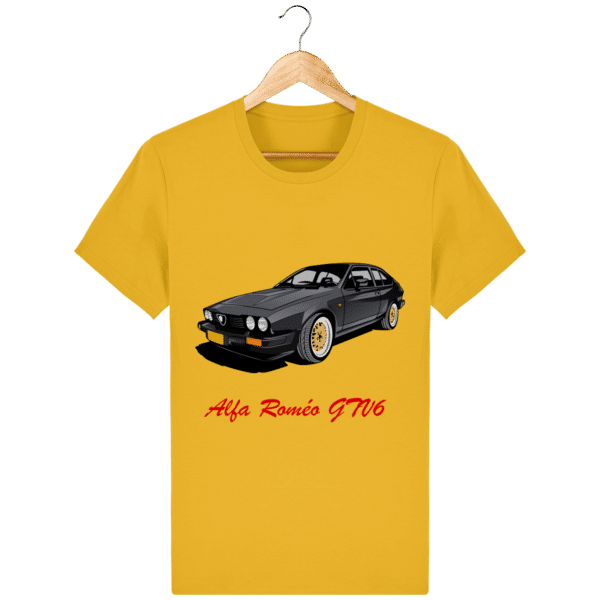 Alfa Roméo GTV6 dark gray t-shirt - Spectra Yellow - Face