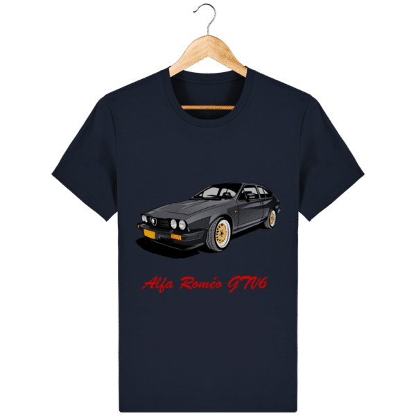 Alfa Roméo GTV6 dark gray t-shirt - French Navy - Face