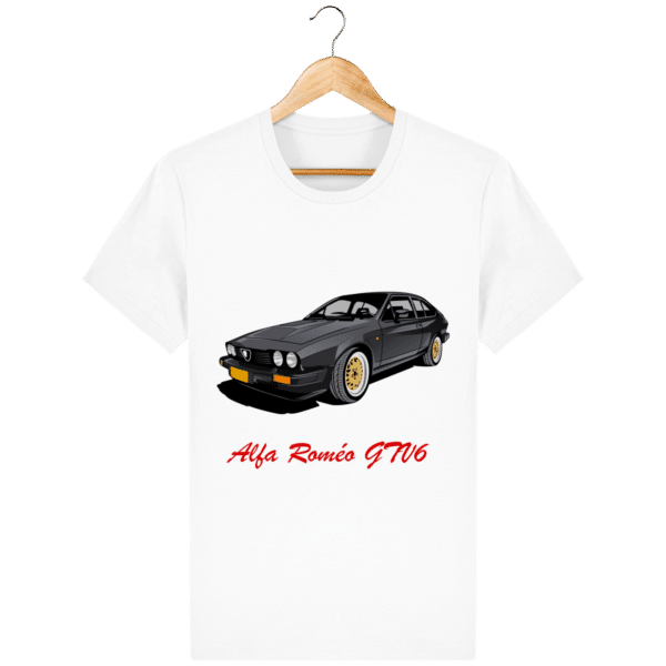 Alfa Roméo GTV6 dark gray t-shirt - White - Face