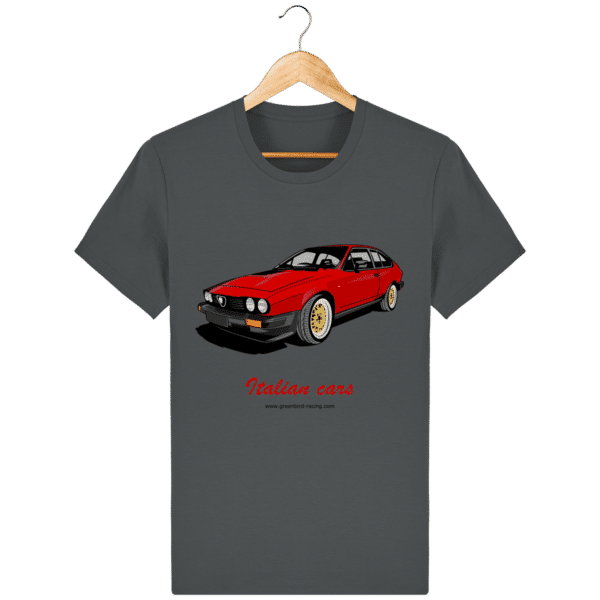 T-shirt GTV6 rouge Italian cars - Anthracite - Face