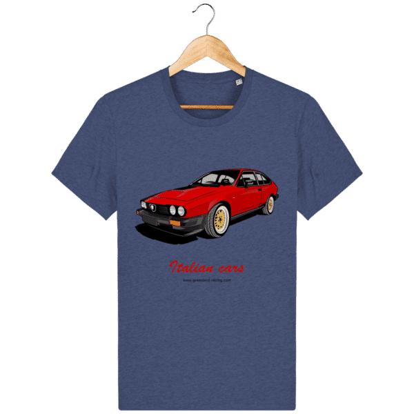 T-shirt GTV6 rouge Italian cars - Dark Heather Indigo - Face