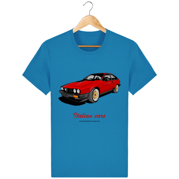 T-shirt GTV6 rouge Italian cars - Azur - Face