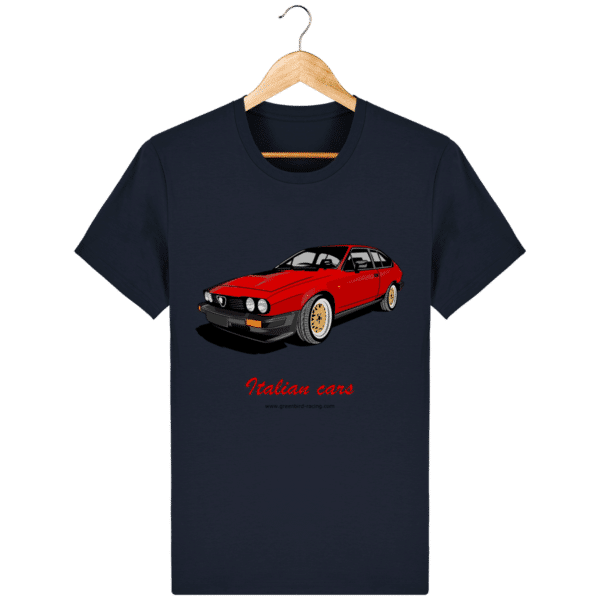 T-shirt GTV6 rouge Italian cars - French Navy - Face