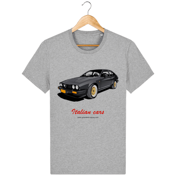 T-shirt Italian Cars GTV6 dark gray - Heather Gray - Face