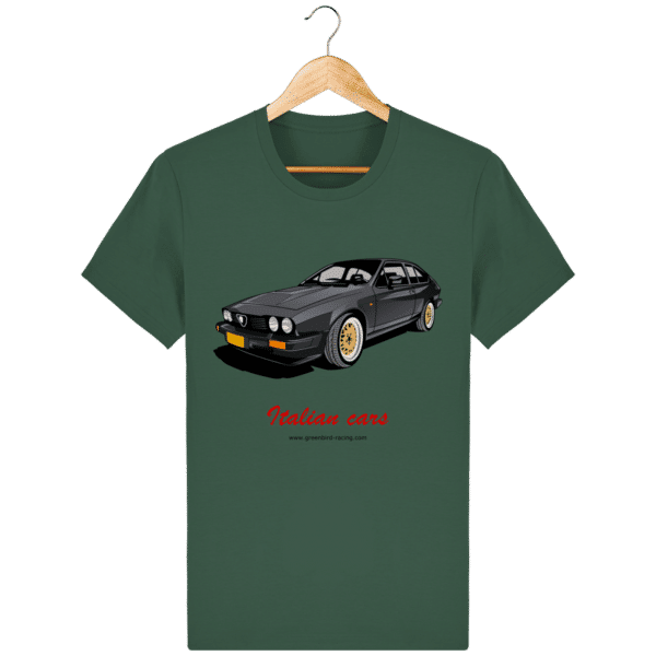 T-shirt Italian Cars GTV6 dark gray - Bottle Green - Face