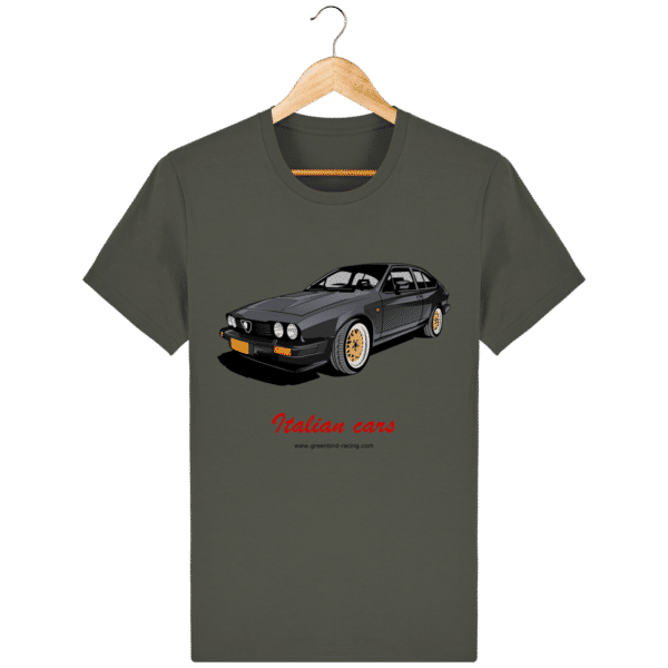 Italian Cars GTV6 dark gray t-shirt - Khaki - Face