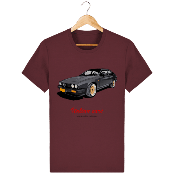 T-shirt Italian Cars GTV6 gris foncé - Burgundy - Face