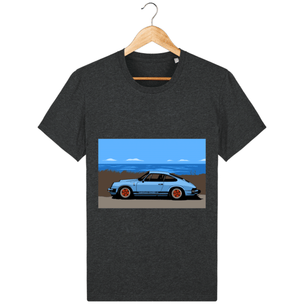 T-shirt Porsche 911 3,2l Carrera bord de mer - dark-heather-grey_face