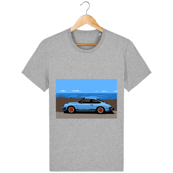T-shirt Porsche 911 3,2l Carrera bord de mer - heather-grey_face
