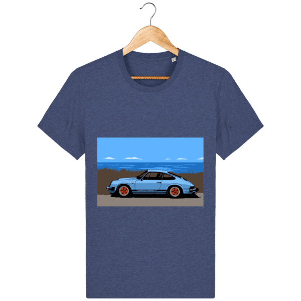 T-shirt Porsche 911 3,2l Carrera bord de mer - dark-heather-indigo_face