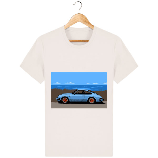 T-shirt Porsche 911 3,2l Carrera bord de mer - vintage-white_face