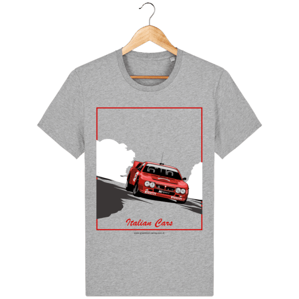 Lancia 037 Italian Cars T-shirt - heather-grey_face