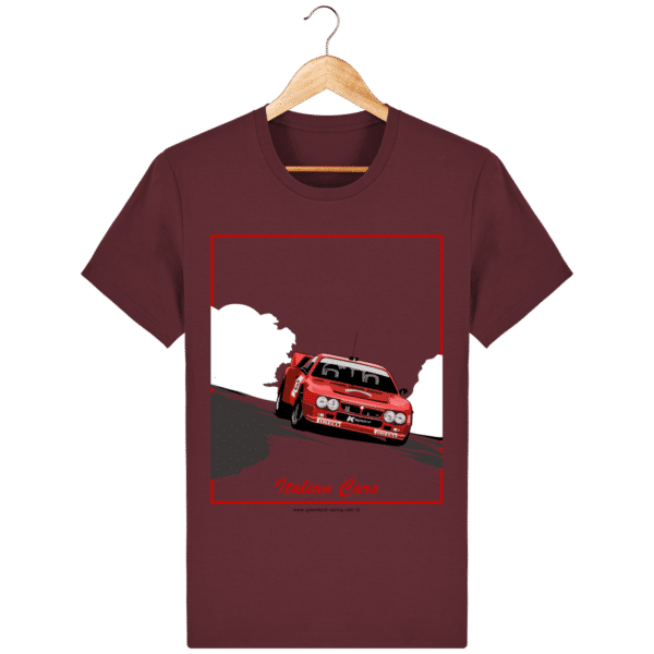 T-shirt Lancia 037 Italian Cars - burgundy_face