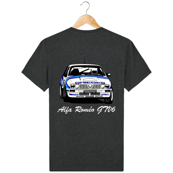 T-shirt gris foncé moiré Alfa Roméo GTV6 gr A Christian Rigollet