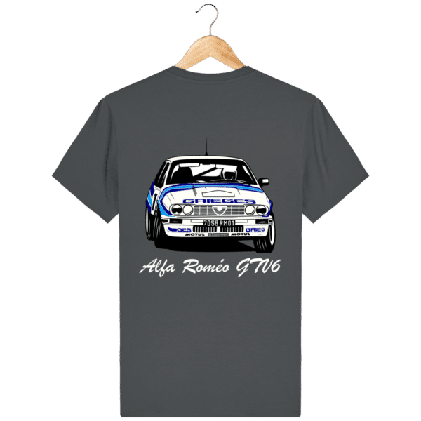 T-shirt anthracite Alfa Roméo GTV6 gr A Christian Rigollet