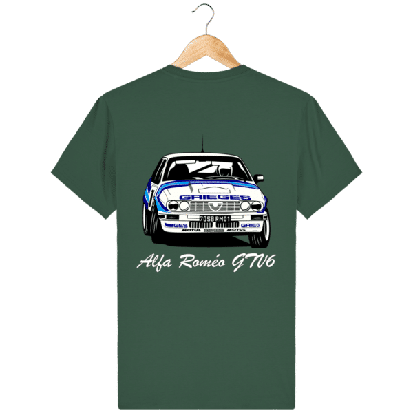 T-shirt vert bouteille Alfa Roméo GTV6 gr A Christian Rigollet