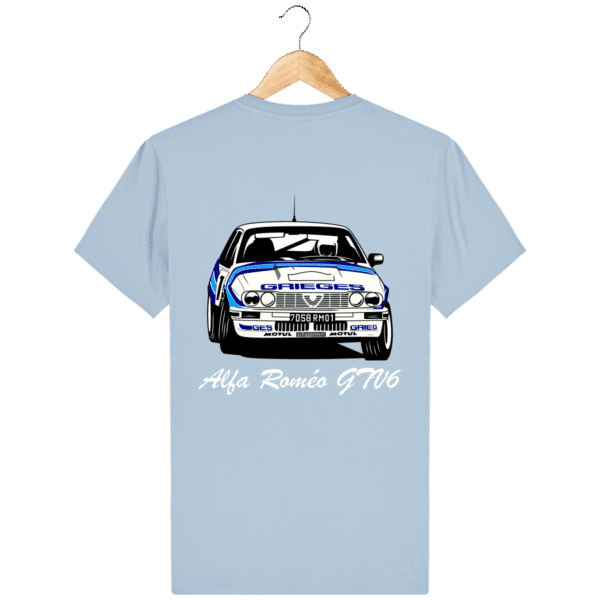 T-shirt bleu ciel Alfa Roméo GTV6 gr A Christian Rigollet