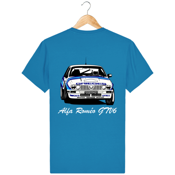 T-shirt bleu azur Alfa Roméo GTV6 gr A Christian Rigollet