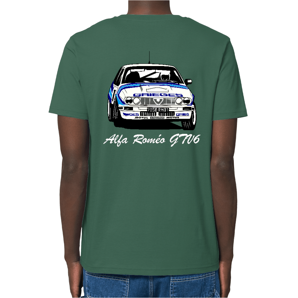 T-Shirt-GTV6-Griege-dos-Bottle-green