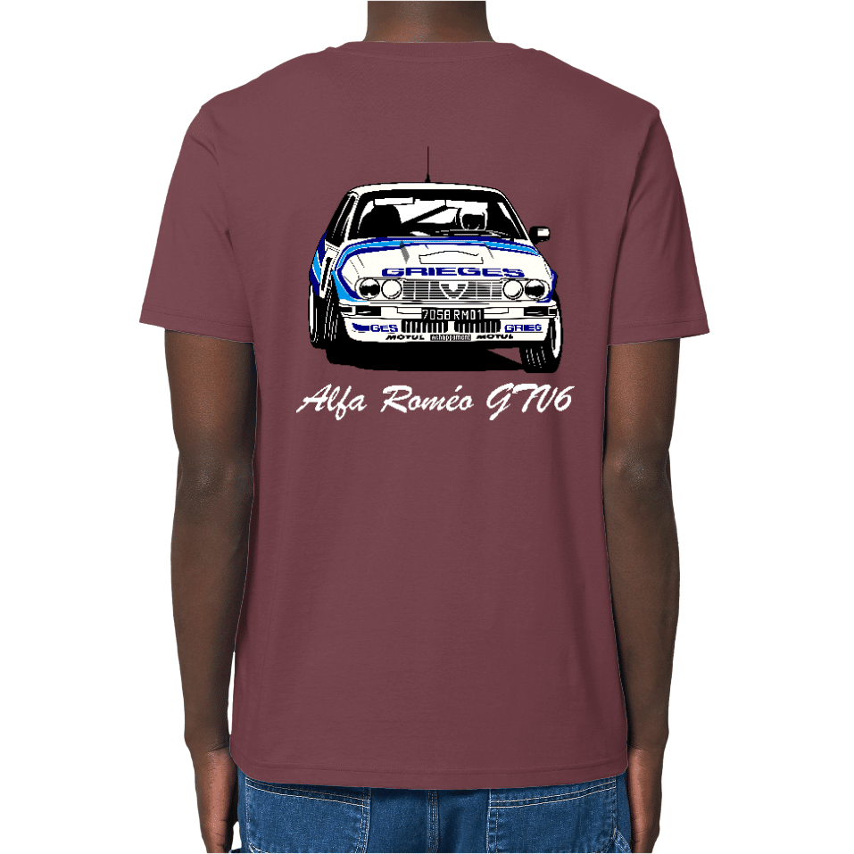 T-Shirt-GTV6-Griege-dos-Burgundy