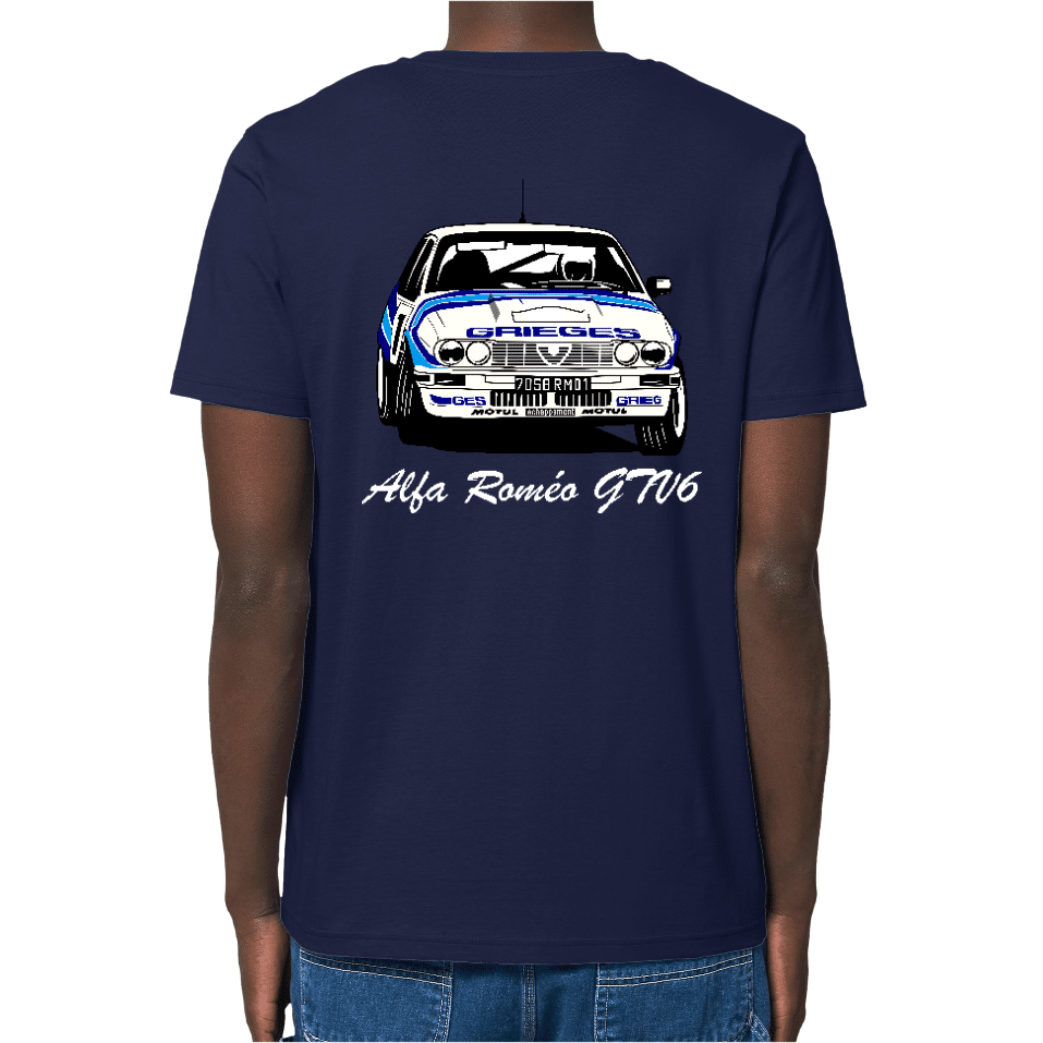 T-Shirt-GTV6-Griege-dos-French-Navy