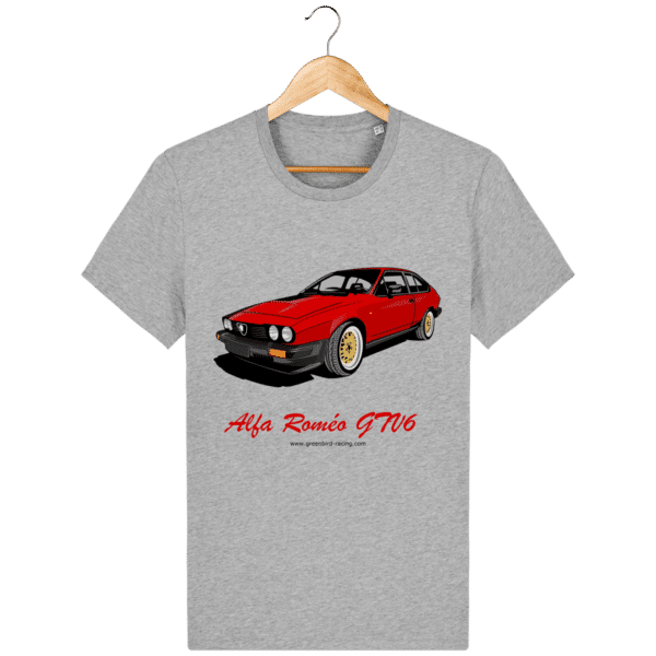 Alfa Romeo GTV6 red t-shirt - heather-grey_face