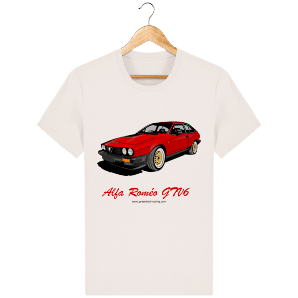 T-shirt GTV6 rouge alfa Roméo - vintage-white_face