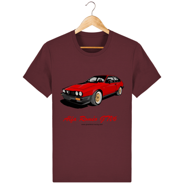 T-shirt GTV6 rouge alfa Roméo - burgundy_face