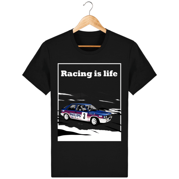 T-shirt Renault 11 Turbo Racing is life - black_face