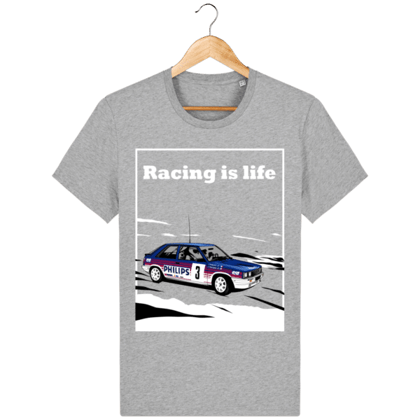 T-shirt Renault 11 Turbo Racing is life - heather-grey_face