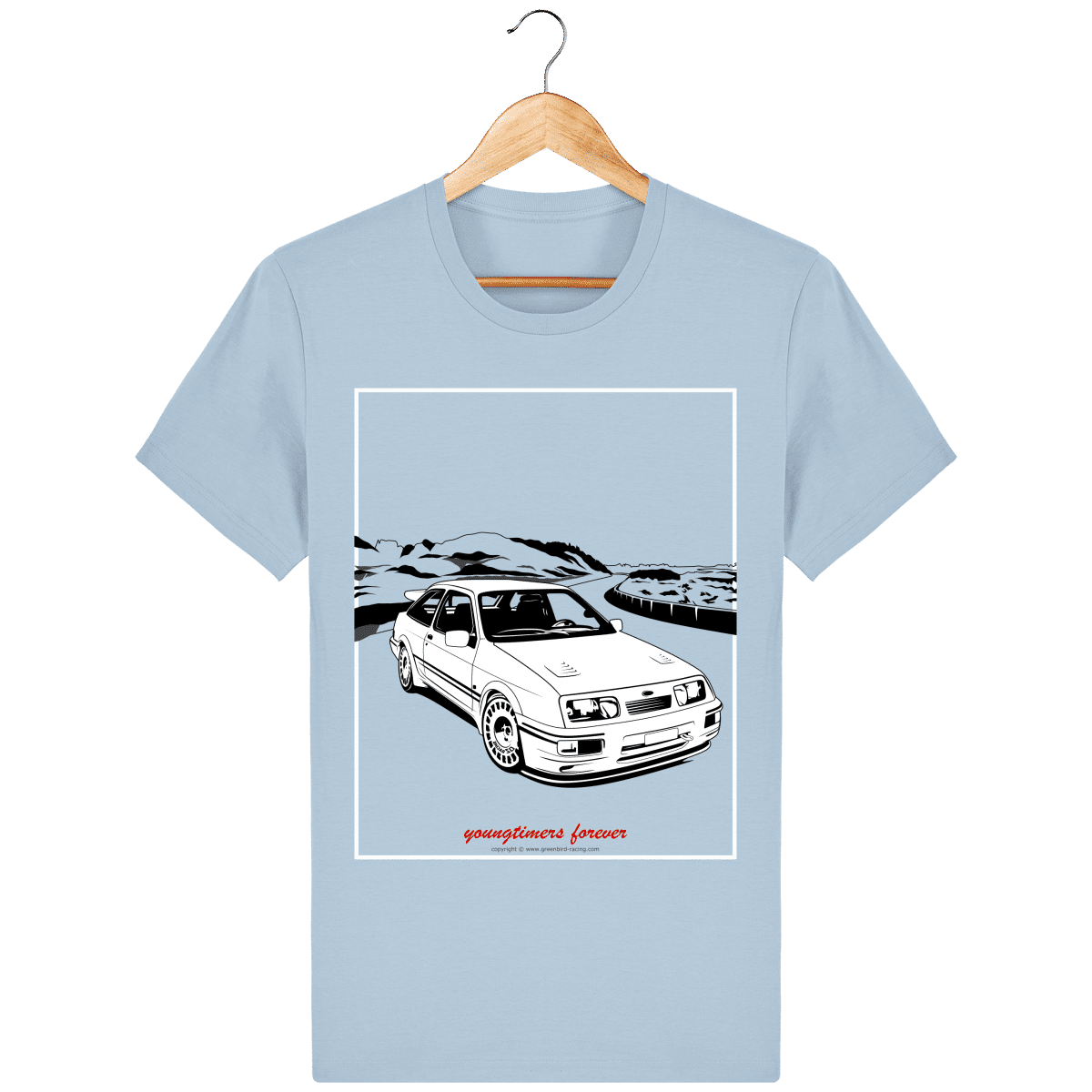 Classic Ford Sierra RS Cosworth Rétro Silhouette Voiture T Shirt Toutes Les Tailles Cadeau 