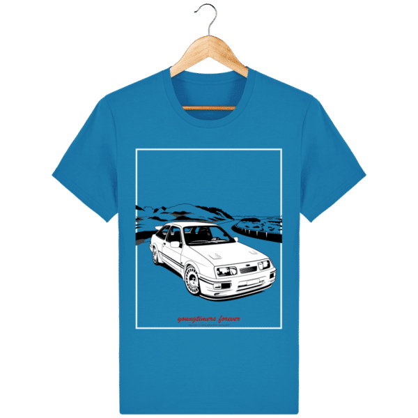 Ford Sierra Cosworth 2rm T-shirt - Youngtimers forever azur_face