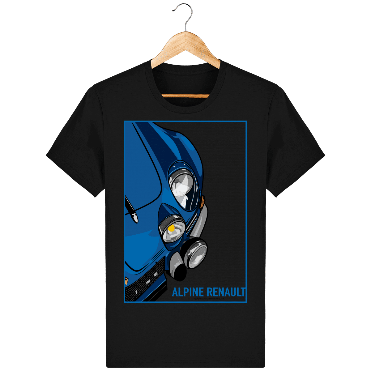 Alpine A110 Vintage T-shirt - Black - Face