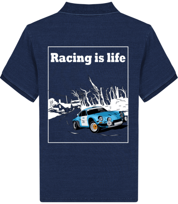 Polo Homme Stanley Alpine A110 - Racing is life - Dark Washed Indigo - Dos