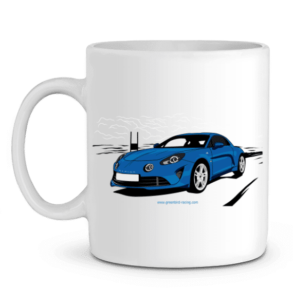 Mug Alpine A110 bleue en Céramique - BLANC - Profil gauche