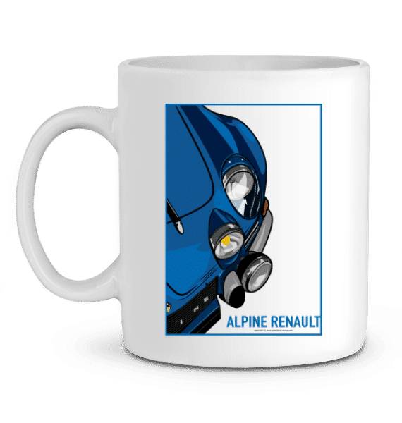 Mug Alpine A110 VHC 1973 bleue en Céramique - BLANC - Profil gauche