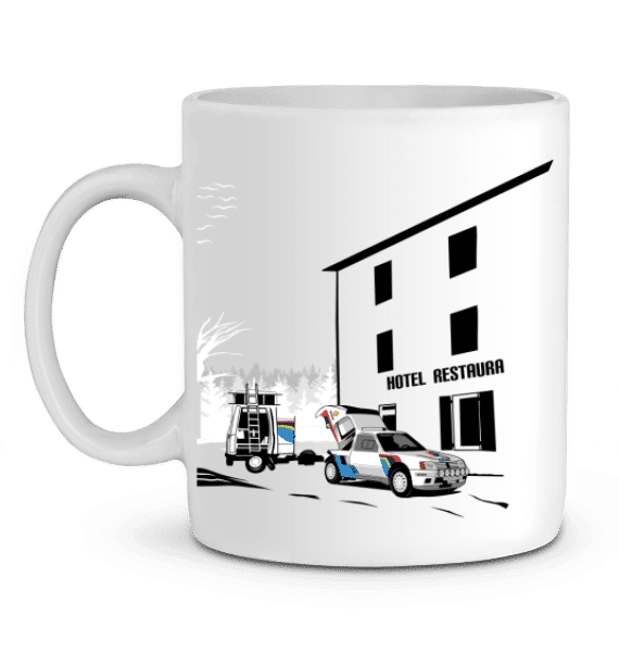 Mug 205 Turbo 16 assistance course Céramique - BLANC - Profil gauche