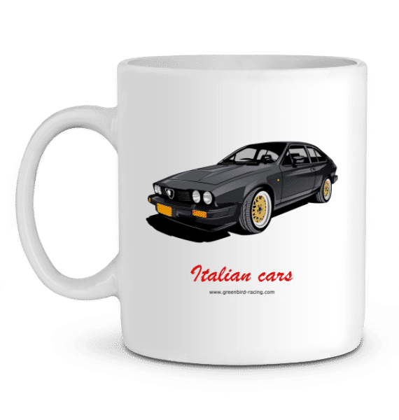 Mug Alfa Romeo GTV6 2,5 - Italian Cars - BLANC - Profil gauche