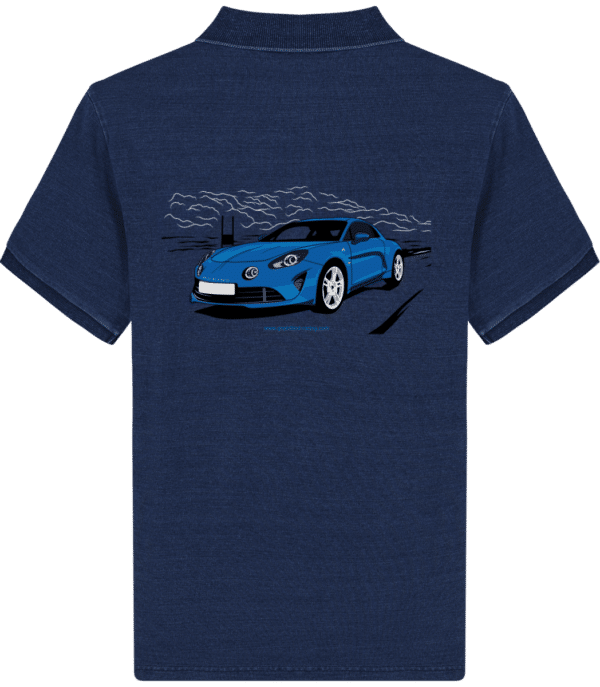 Polo Alpine A110 bleu imprimé dos - Dark Washed Indigo - Dos