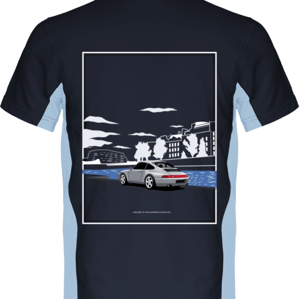 Polo Porsche 993 Paris rives de seine - Navy / Sky Blue - Dos