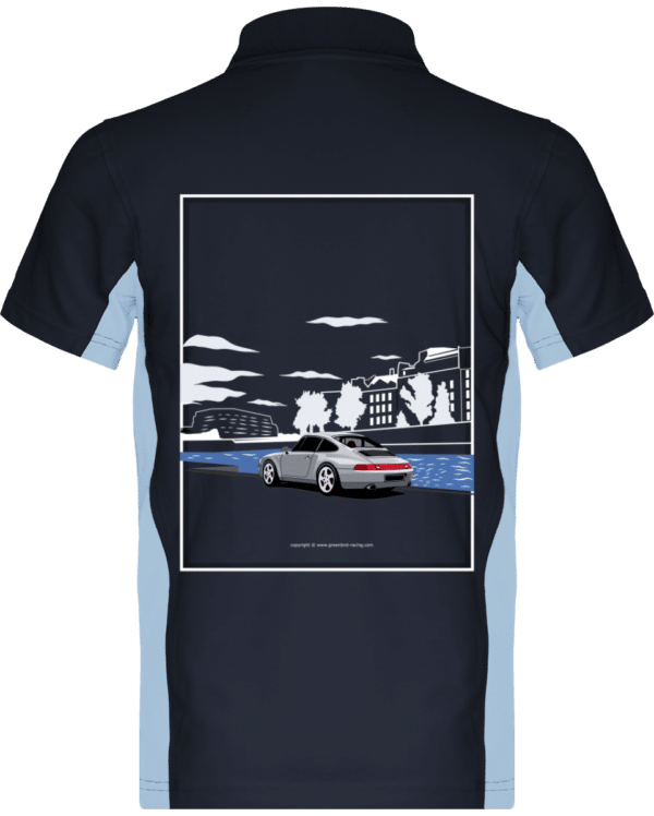 Polo Porsche 993 Paris rives de seine - Navy / Sky Blue - Back